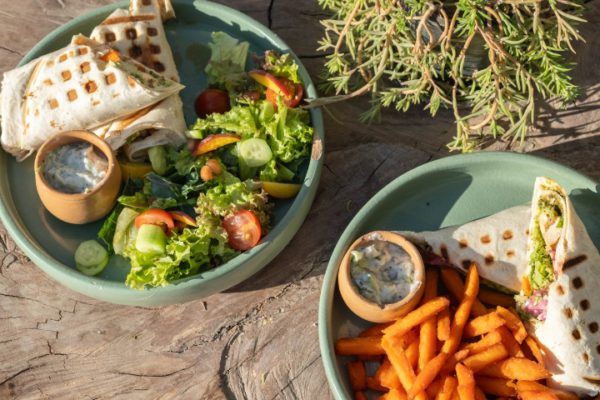 BeFitreat Egypt Retreats - Nutrition and Meals - Healthy Wrap with Sweet Potato Fries