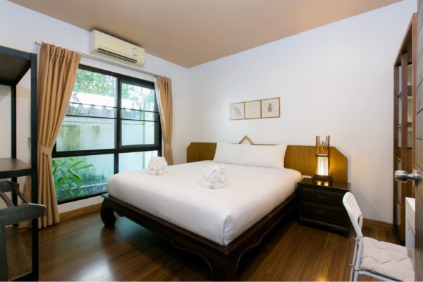 BeFitreat Thailand Retreats - Accommodation Section - Deluxe Room Bedroom Angled View