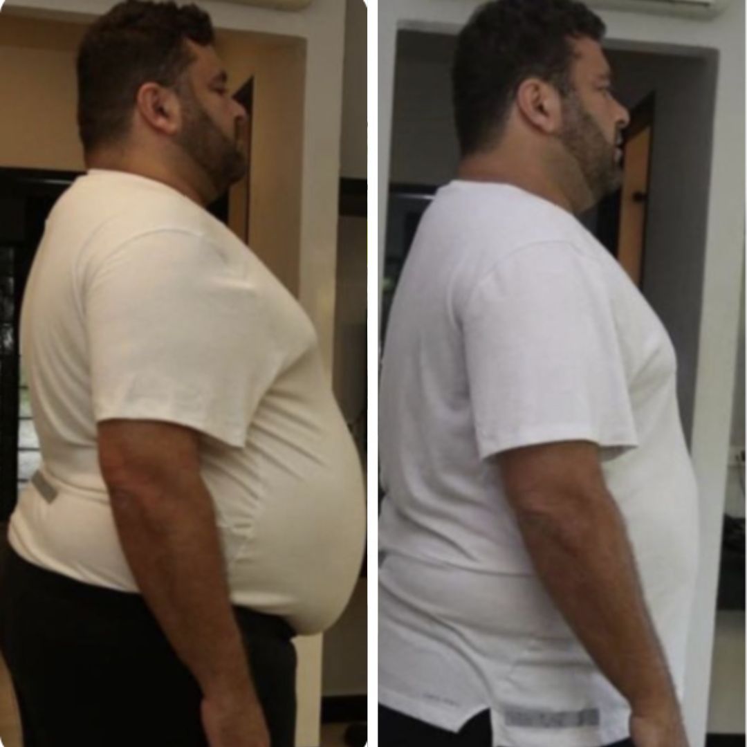 Reza before and after transformation at BeFitreat Phuket weight loss retreat